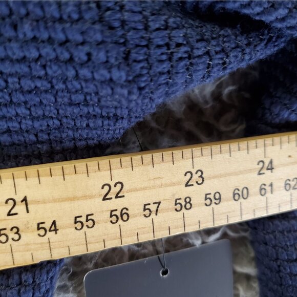 90 Degree Sweater Womens Medium Navy Blue Waffle Knit Zip Cardigan *NWT* - Picture 7 of 10